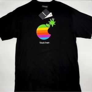 The Hundreds Think Huge Apple Adam Black Tee with Colorful Graphic